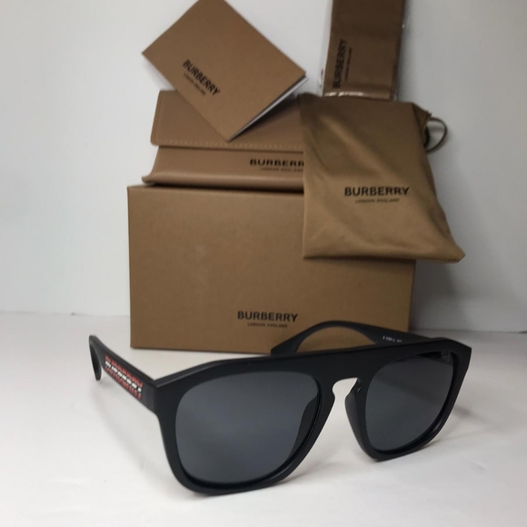 💯 BE 4396U Authentic New BURBERRYWren Polarized Dark Grey Browline Men's - Picture 5 of 14